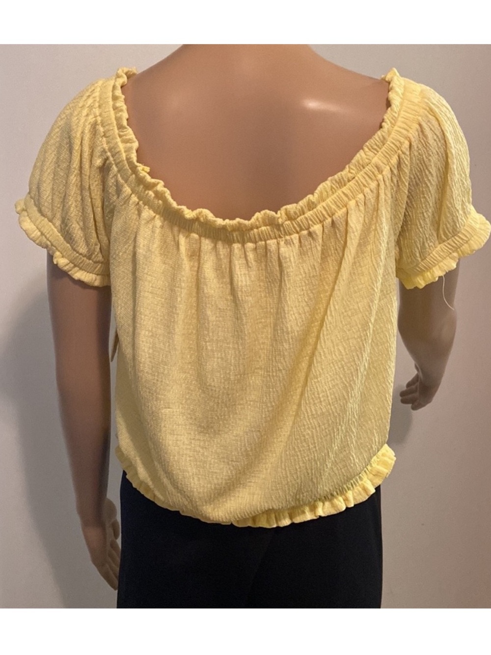 Yellow Off-Shoulder Ruffle Top - Picture 4 of 6